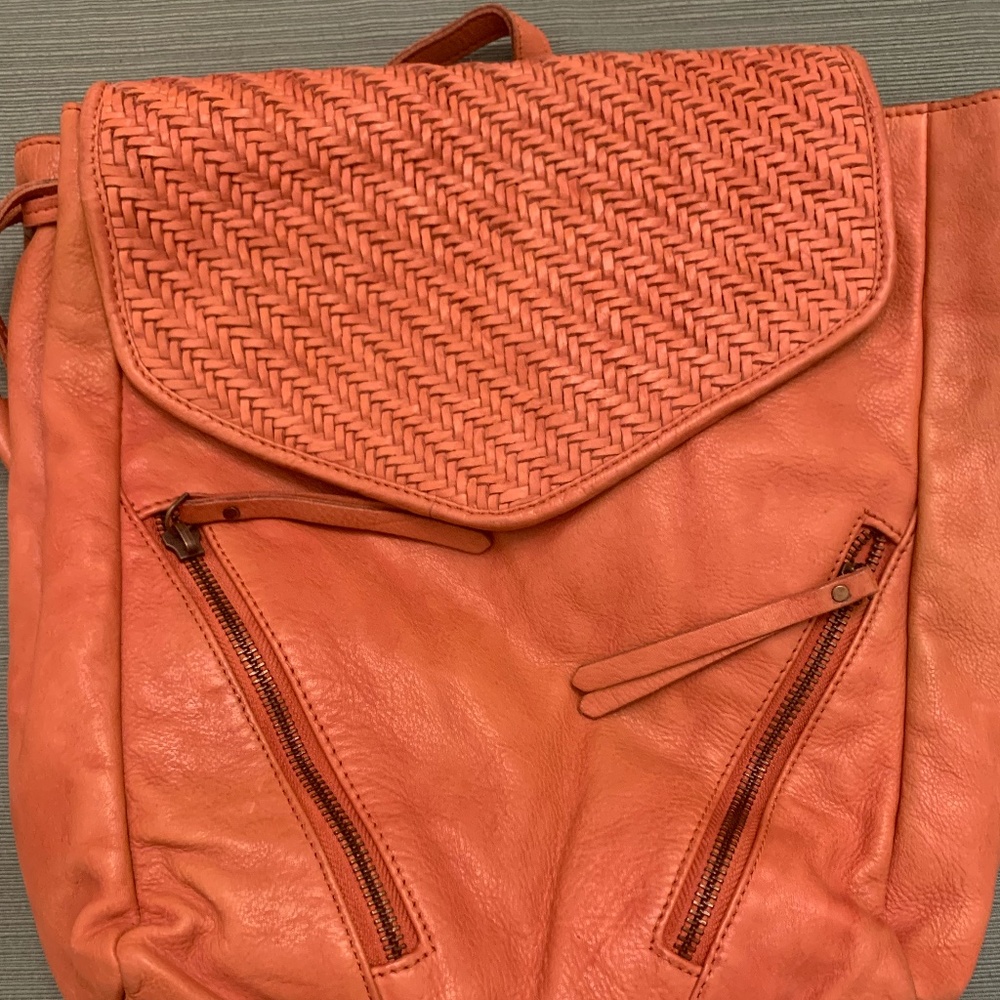 Coldwater Creek Leather Backpack Camel/Brown SUNRISE NWT